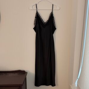Express Black Lace Midi Slip Dress